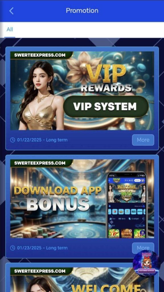 Swerte Express Casino APP Promotions